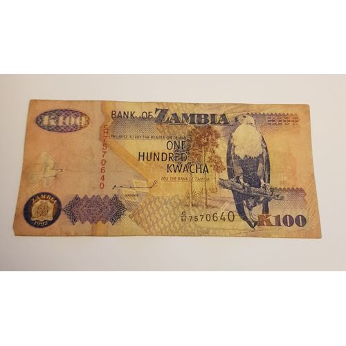 K100 Bank Of Zambia /B/ 1992 / N 640 P# 38