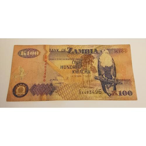 K100 Bank Of Zambia /B/ 1992 / N 496 P# 38