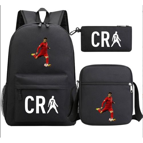 3Pcs CR7 45cm(17.7 Pouce) Sac à Dos Sacs à bandoulière Sac à crayons Grande Taille Imperméable pour College Voyage Garcon ado  Model 1