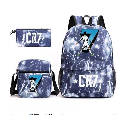 3Pcs CR7 45cm(17.7 Pouce) Sac à Dos Sacs à bandoulière Sac à crayons Grande Taille Imperméable pour College Voyage Garcon ado Model 11