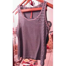 Débardeur Rayé Vert /Gris 38 M Cop Copine.