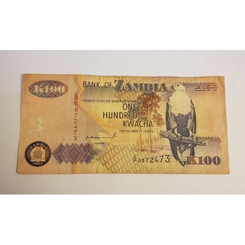 K100 Bank Of Zambia /B/ 1992 / N 473 P# 38