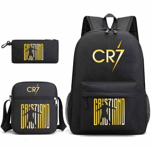 3Pcs CR7 45cm(17.7 Pouce) Sac à Dos Sacs à bandoulière Sac à crayons Grande Taille Imperméable pour College Voyage Garcon ado Model 4