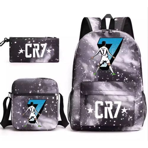 3Pcs CR7 45cm(17.7 Pouce) Sac à Dos Sacs à bandoulière Sac à crayons Grande Taille Imperméable pour College Voyage Garcon ado Model 9