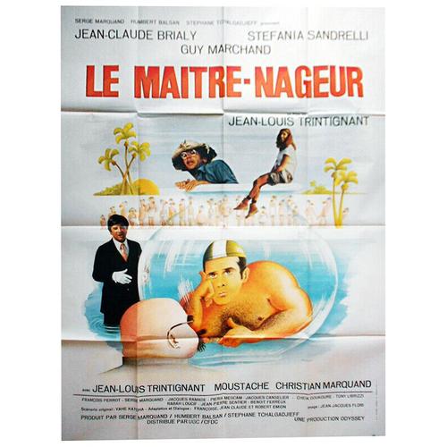 Le Maitre Nageur - Véritable Affiche De Cinéma Pliée - Format 120x160 Cm - De Jean-Louis Trintignant Avec Jean-Claude Brialy, Stefania Sandrelli, Guy Marchand, François Perrot, Humbert Balsan - 1978