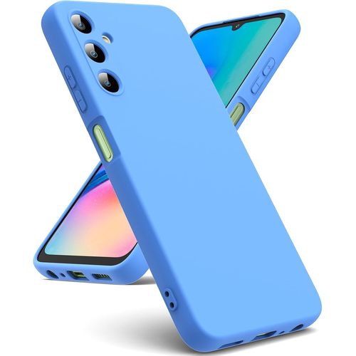 Coque Pour Samsung Galaxy A05s, Coque Silicone Liquide Intérieur Microfibre Souple Étuis En Caoutchouc Housse Antichoc Protection Bumper Coque Samsung A05s - Bleu Ciel