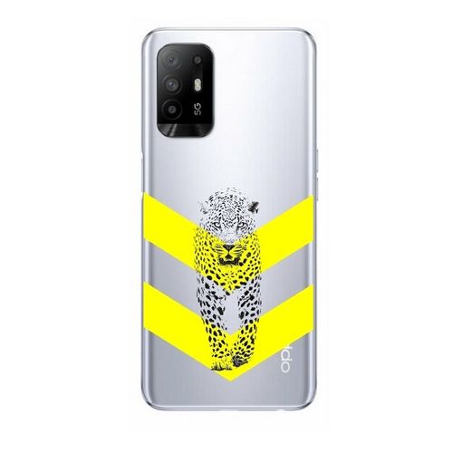Coque Oppo A94 5g Leopard Chevron Jaune Personnalisee