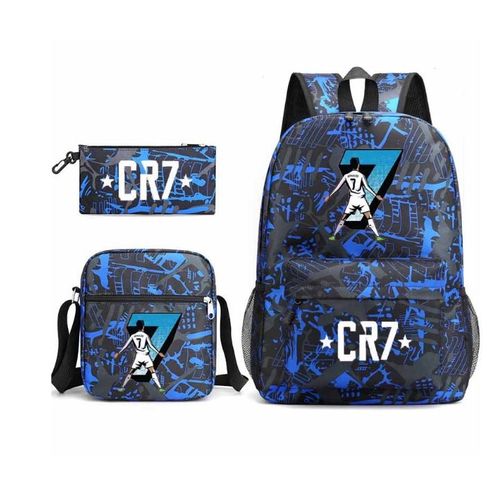 3Pcs CR7 45cm(17.7 Pouce) Sac à Dos Sacs à bandoulière Sac à crayons Grande Taille Imperméable pour College Voyage Garcon ado Model 15