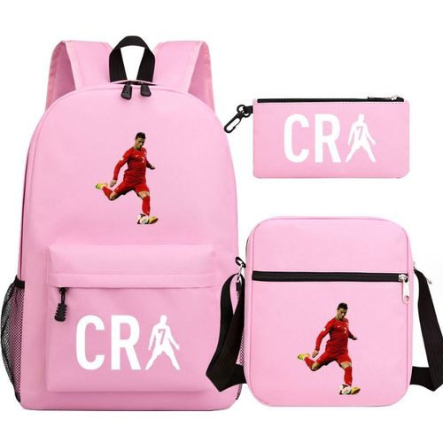 3Pcs CR7 45cm(17.7 Pouce) Sac à Dos Sacs à bandoulière Sac à crayons Grande Taille Imperméable pour College Voyage Fille ado Model 2