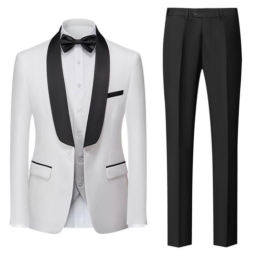 Costume Homme Uni 3 Pièces De Slim Fête Soirée Mariage Business Fit Grande Vêtements Masculin Wz229