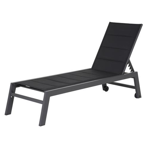 Bain De Soleil Barbados En Textilène Noir - Aluminium Gris Anthracite