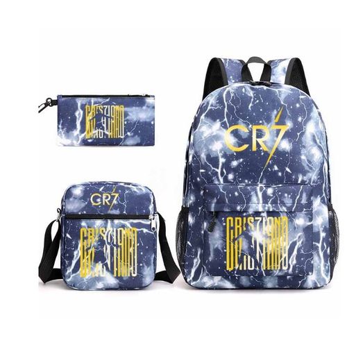 3Pcs CR7 45cm(17.7 Pouce) Sac à Dos Sacs à bandoulière Sac à crayons Grande Taille Imperméable pour College Voyage Garcon ado Model 10