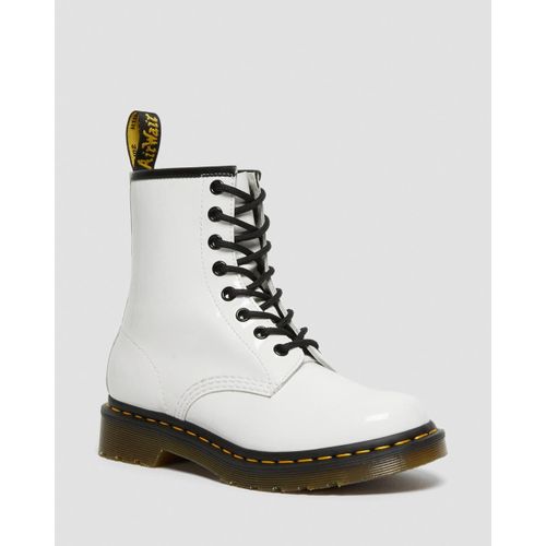 Dr Martens Boots 1460 En Cuir Verni White Patent Lamper