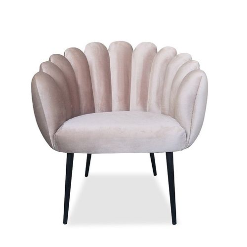 Fauteuil Velours Design Lounge - Velours Taupe