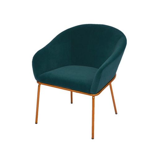 Chaise Avec Accoudoirs Velours Pied Or Muleur - Velours Vert