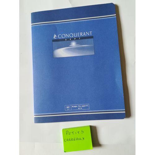 Petit Cahier 96 Pages - Petits Carreaux- Conquérant Sept - Bleu