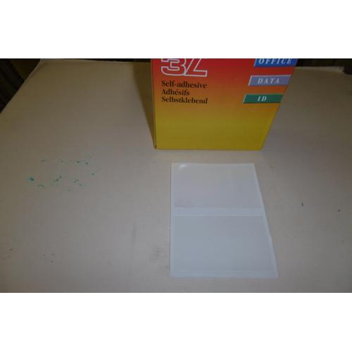 Boite De 50 Paquets De 2 Pochettes Autocollantes 95x60mm Pour Cartes 3 L 10114