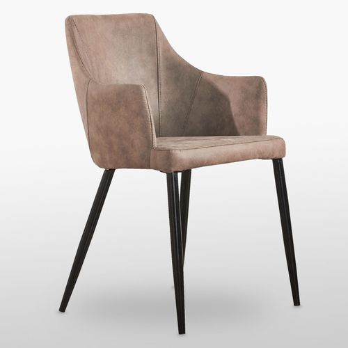 Zarah - Chaise Design En Simili Cuir Marron Clair - Rembourrée - Salle À Manger, Salon Ou Bureau