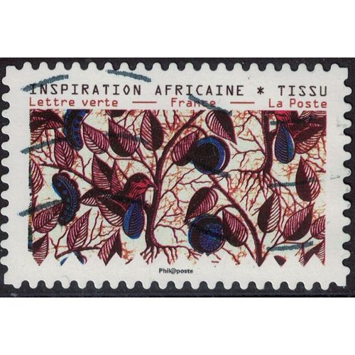 France 2019 Oblitéré Used Tissus Motifs Nature Inspiration Africaine Timbre 05