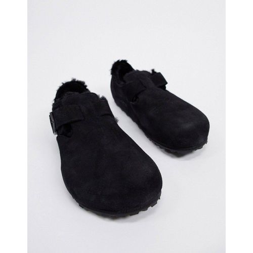 Birkenstock London Chaussures En Peau De Mouton Noir 1014960