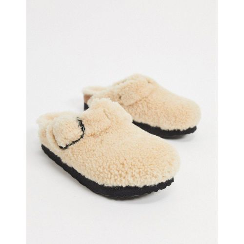 Papillio Boston - Sabots À Grosse Boucle Effet Pelucheux-Beige - 1017677 - 42