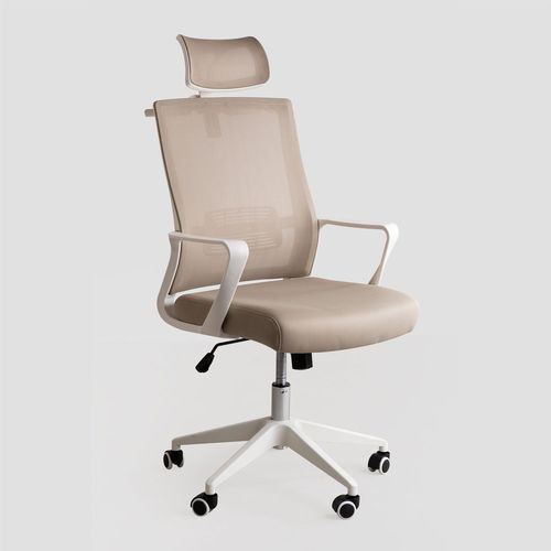 Chaise De Bureau Avec Roulettes Et Accoudoirs Teill Colors Beige Lin