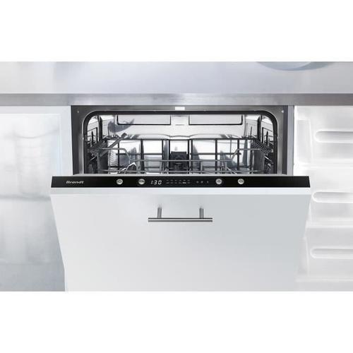 Brandt LVE127J - Lave vaisselle Noir / argent - Encastrable - largeur : 59.8