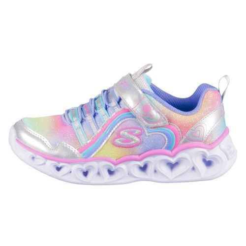 Baskets Basses Skechers Heart Lights Rainbow Lux Argenté