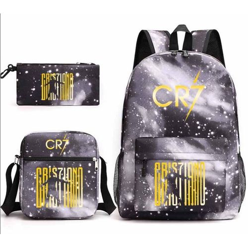 3Pcs CR7 45cm(17.7 Pouce) Sac à Dos Sacs à bandoulière Sac à crayons Grande Taille Imperméable pour College Voyage Garcon ado Model 8