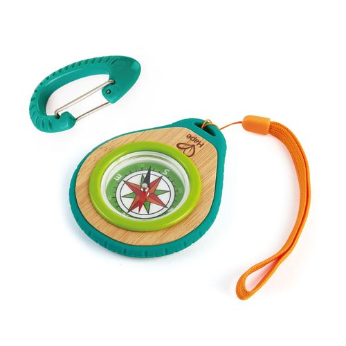 Hape Jeu Dextérieur Exploration En Bambou Nature Fun  - Ensemble Boussole - Dès 4 Ans Et +