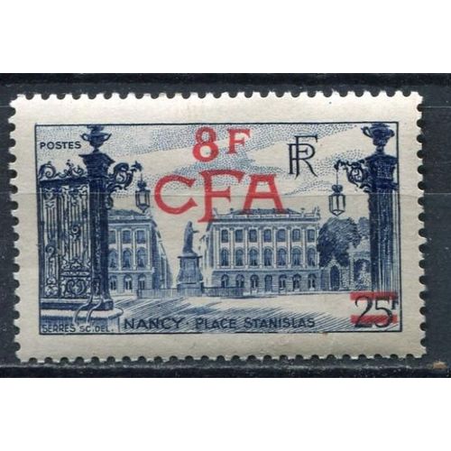 Place Stanislas À Nancy Surchargé C F A Année 1949 N° 301 Yvert Et Tellier Luxe (La Réunion)