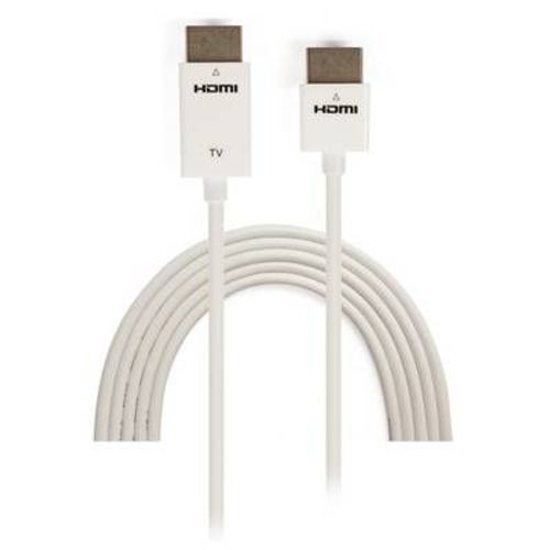 TECHly Ultra Slim - High speed - câble HDMI avec Ethernet - HDMI mâle pour HDMI mâle - 1 m - blanc - rond, support 4K, support 1080p, support Dolby DTS-HD Master Audio, support Dolby TrueHD