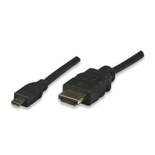 TECHly - High speed - câble HDMI avec Ethernet - HDMI mâle pour HDMI micro mâle - 3 m - double paire torsadée blindée - noir - support 4K, support 1080p