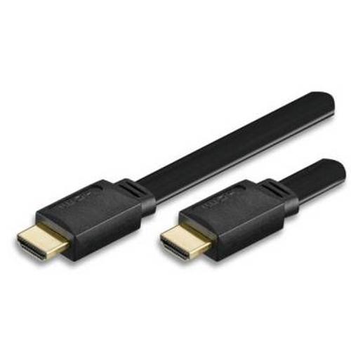 TECHly ICOC HDMI-FE - High speed - câble HDMI avec Ethernet - HDMI mâle pour HDMI mâle - 1 m - noir - plat, support 4K, support 1080p, support Dolby DTS-HD Master Audio, support Dolby TrueHD