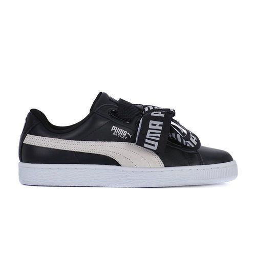 Baskets Basses Puma Basket Heart Safari De Noir