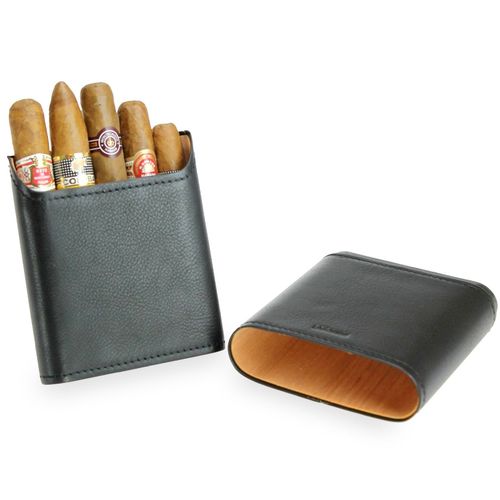 Etui à CIgares Adorini pour 3-5 cigares en cuir Véritable - Modulable - Système de séparation flexible