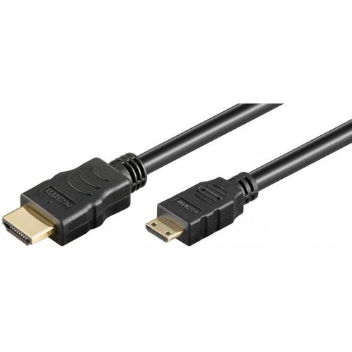 MicroConnect - Câble HDMI avec Ethernet - 19 pin mini HDMI Type C mâle pour HDMI mâle - 1 m - noir