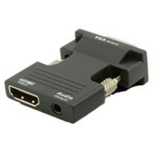 MicroConnect - Adaptateur HDMI - HDMI femelle pour HD-15 (VGA), mini-phone stereo 3.5 mm - noir - vis moletées