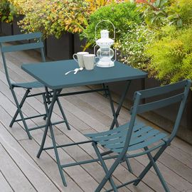 Table De Jardin Carrée Greensboro Bleu Canard Hespéride - Bleu Canard