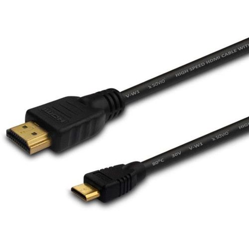 SAVIO CL-09 - Câble HDMI avec Ethernet - 19 pin mini HDMI Type C mâle pour HDMI mâle - 1.5 m - blindé - noir