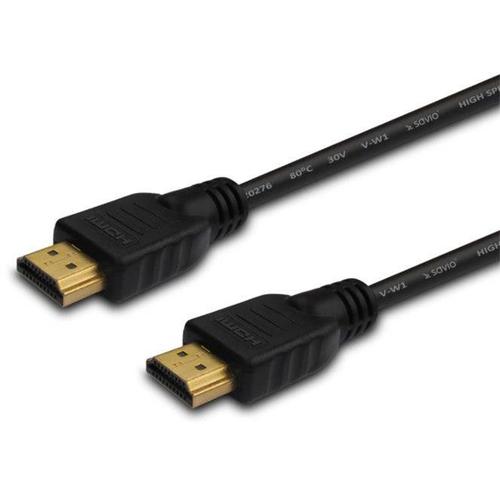 SAVIO CL-113 - Câble HDMI avec Ethernet - HDMI mâle pour HDMI mâle - 5 m - blindé - noir - support 4K