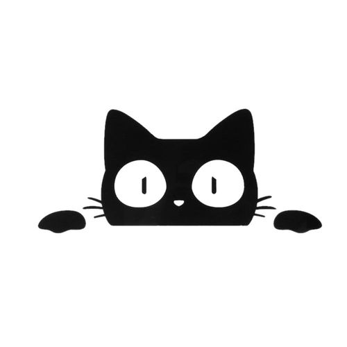 Autocollant Personnalisé En Vinyle À L'image De Chat Surprise, Étiquette Humoristique, Noir/Blanc, Accessoires De Décoration De Voiture