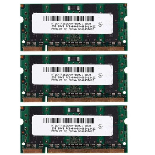 3X 2 GO DDR2 PC2-6400 800MHz 200Pin 1.8V Ordinateur Portable Mémoire SO-DIMM Cahier RAM