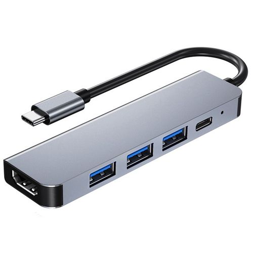 Station d'accueil multifonction Compatible HDMI 4K, adaptateur USB 3.0 type-c, Hub à 5 ports pour Pro