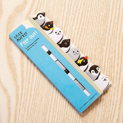 Bloc-Notes Adhésif 1 X, Étiquette Autocollante Kawaii Pour Pages D'animaux De Dessin Animé, Signet Pour Enfants, Papeterie Fournitures Scolaires