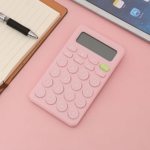 Mini calculatrice de poche Portable multicolore, petit bouton rond, pour papeterie scolaire et de bureau