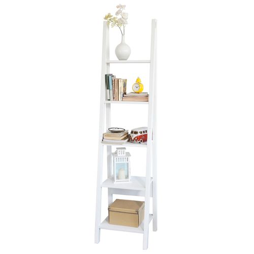 Sobuy® Frg101-W Étagère Style Échelle Bibliothèque - 5 Étages ¿Blanc