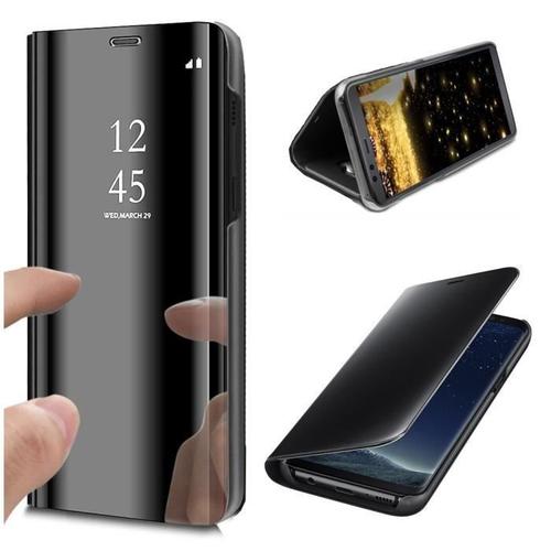 Coque Galaxy A32 5g Samsung Housse Etui À Rabat Chromé Miroir Cover View Noir