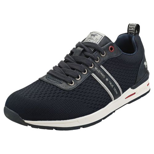 Mustang Lace Up Low Top Baskets Platesforme Bleu Naval Bleu