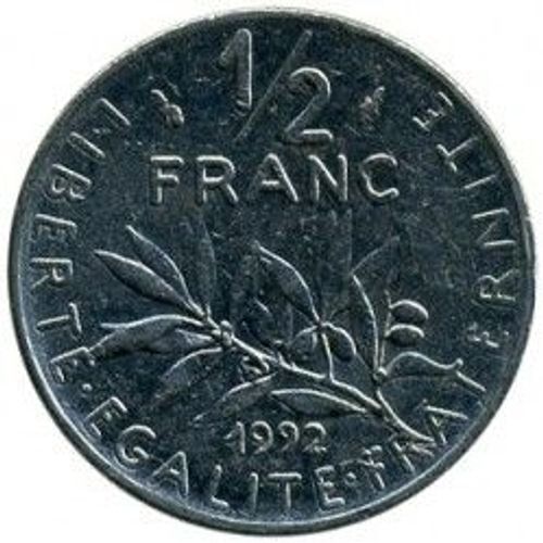 France = Pièce De Monnaie De 1/2 Franc Semeuse De Roty, Année 1992